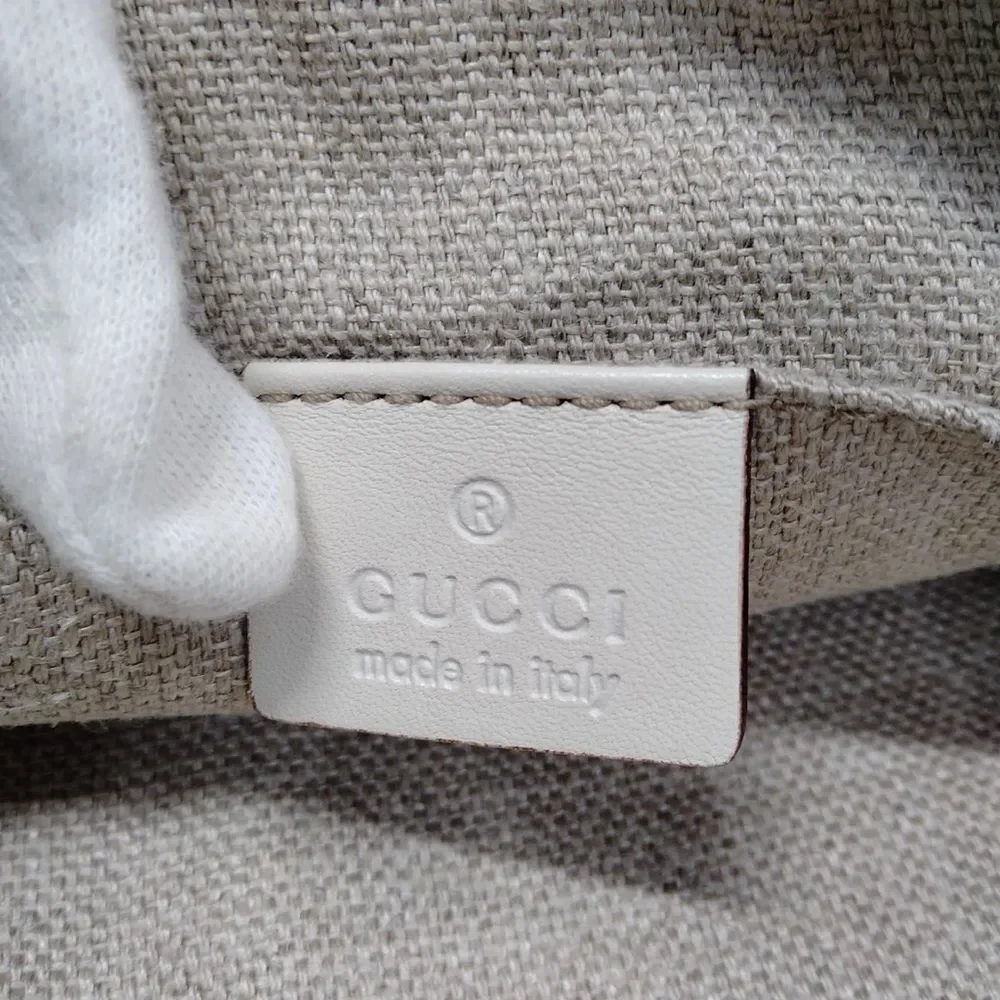 Authentic Gucci White Leather Web Strap Small Hobo Messenger Bag Clutch Ex+ - Picture 7 of 9